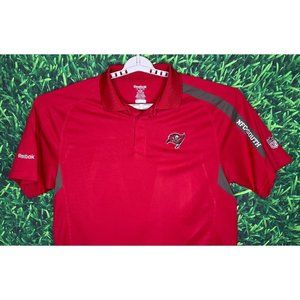 Tampa Bay Buccaneers NFL Team Men’s Medium Reebok Red Short Sleeve Polo Shirt